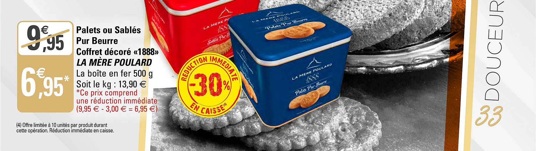 palets ou sablés pur beurre coffret décoré «1888» la mère poulard