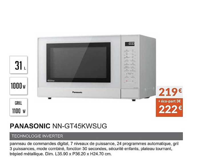 Panasonic Nn Gt45kwsug Technologie Inverter