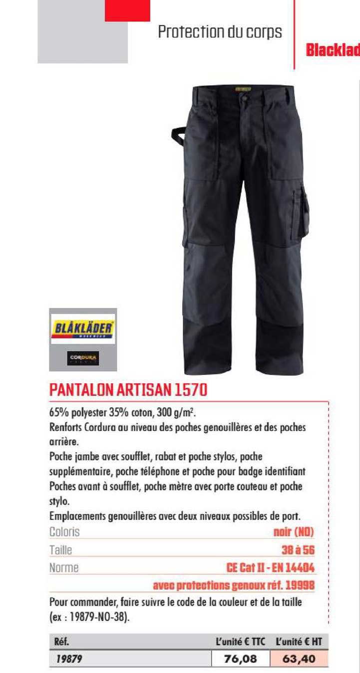 pantalon artisan 1570 blâkläder