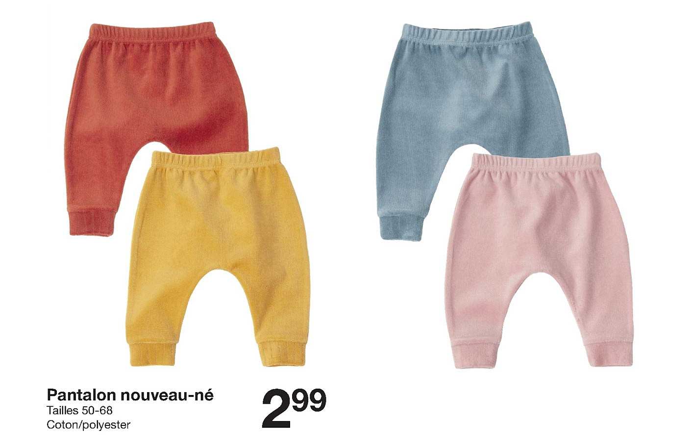 pantalon nouveau né tailles 50 68