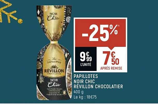 papillotes noir chic révillon chocolatier