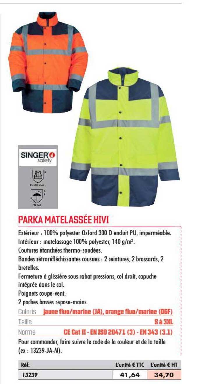 parka matelassée hivi singer safety