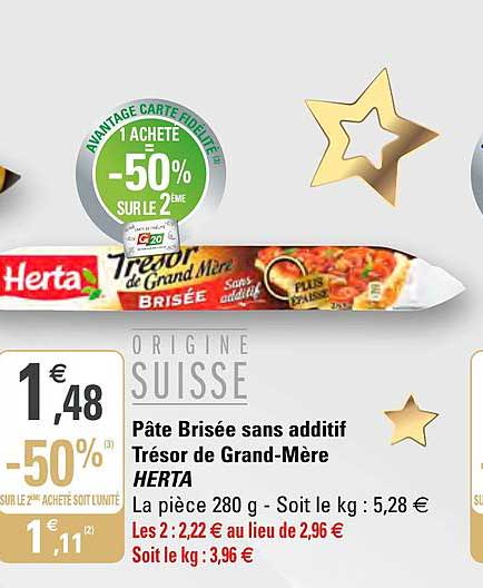 pâte brisée sans additif trésor de grand mère herta