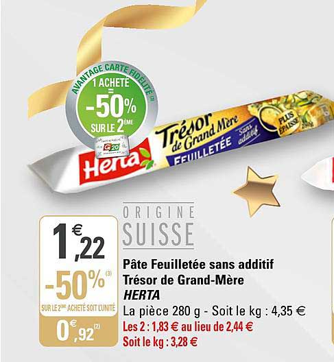 pâte feuilletée sans additif trésor de grand mère herta