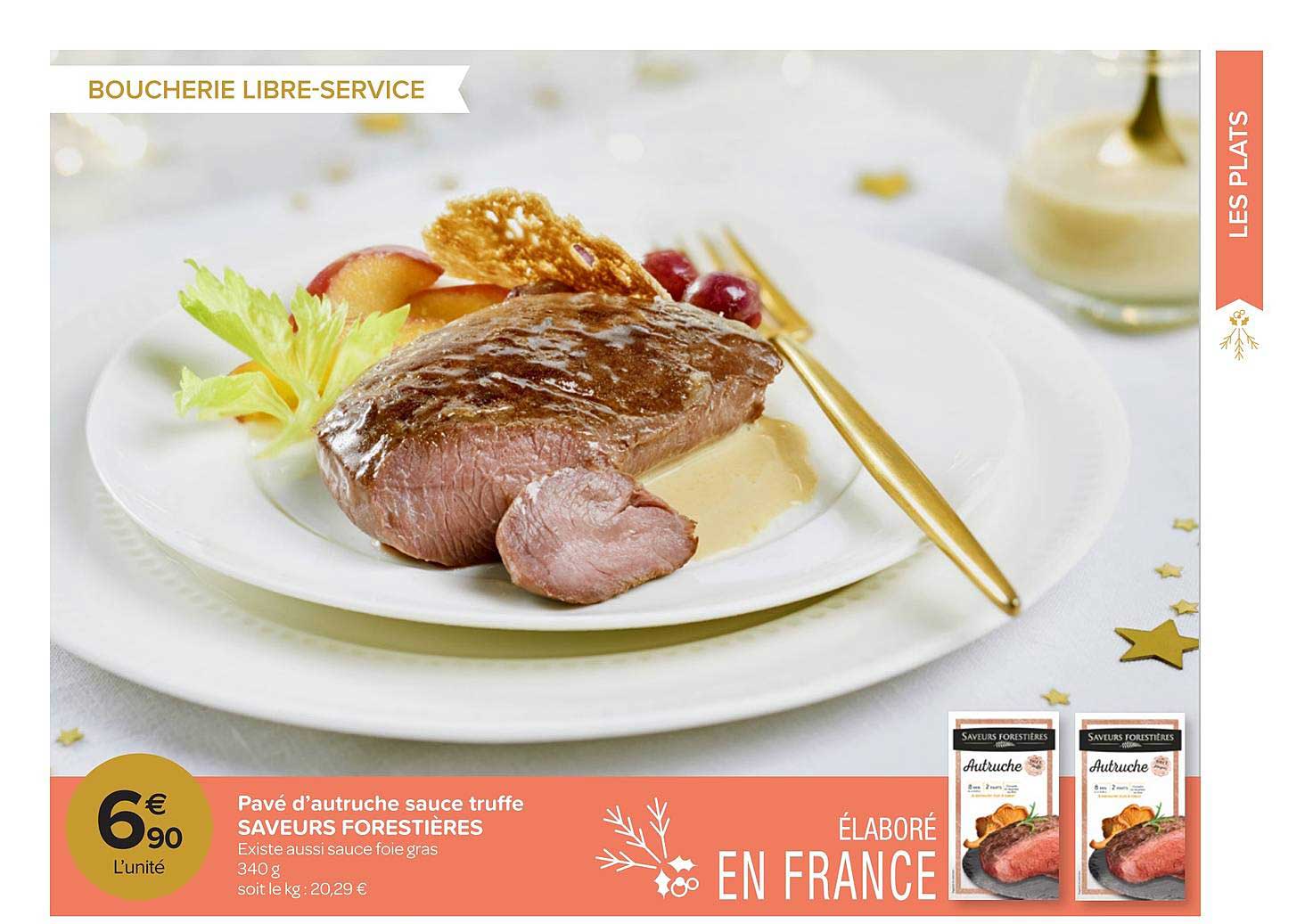 pavé d'autruche sauce truffe saveurs forestières