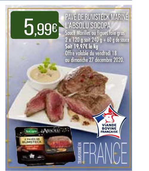 pavé de rumsteck mariné l'absolu socopa