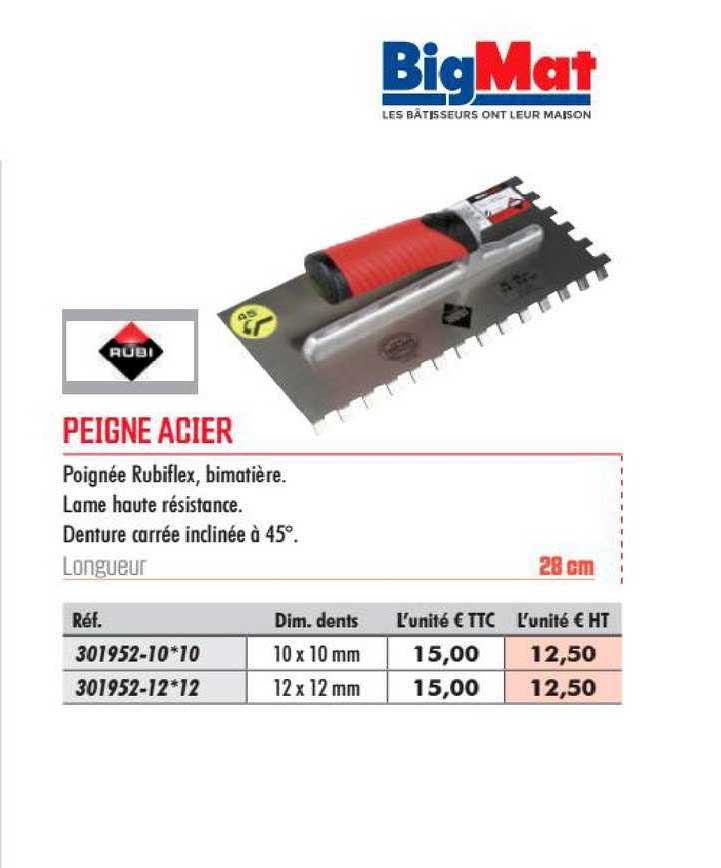 peigne acier rubi