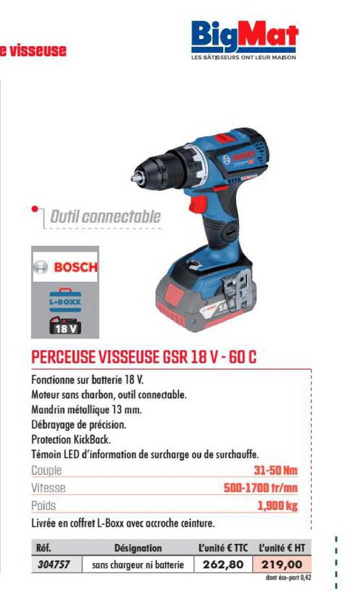 perceuse visseuse gsr 18 v 60 c bosch
