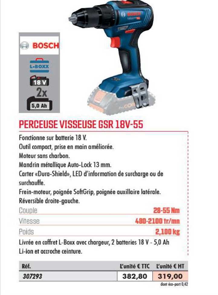 perceuse visseuse gsr 18v 55 bosch