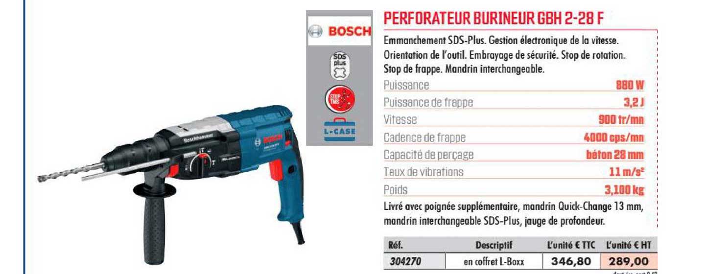 perforateur burineur gbh 2 28 f bosch
