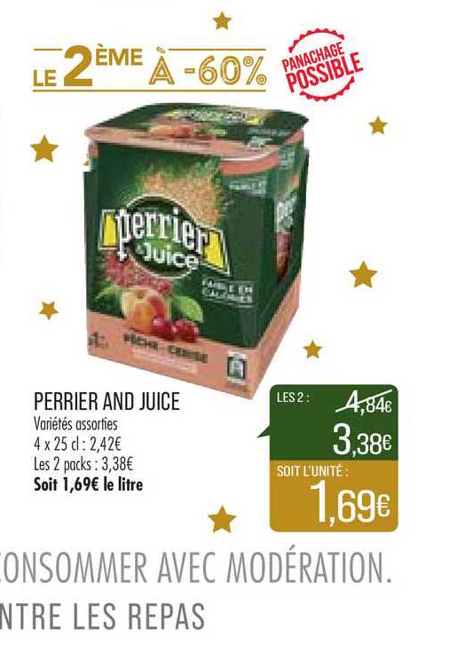 perrier and juice le 2ème à -50%
