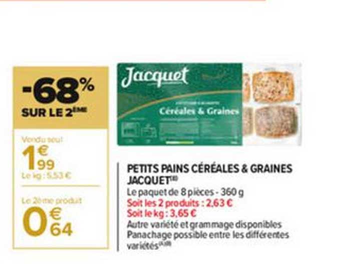 Petits Pains Céréales & Graines Jacquet