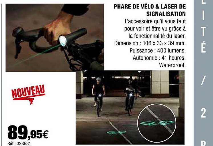 phare de vélo et laser de signalisation