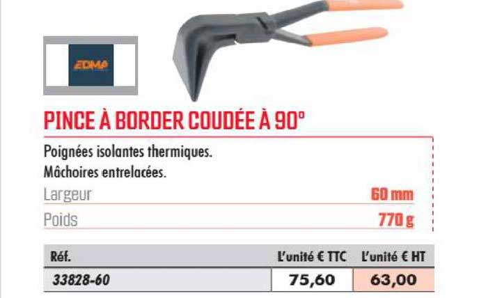 pince à border coudée à 90°