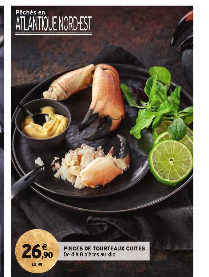 pinces de tourteaux cuites