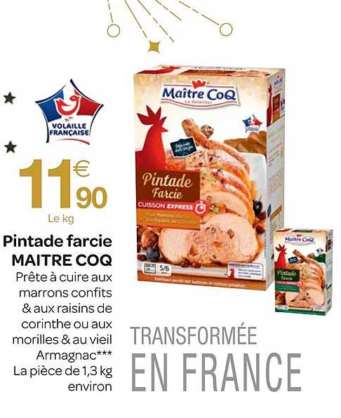 pintade farcie maître coq