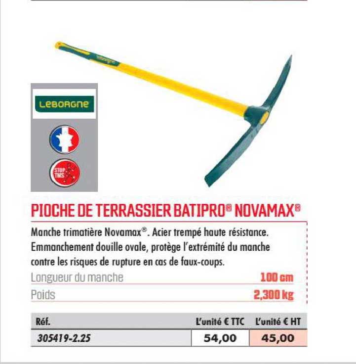 pioche de terrassier batipro novamax