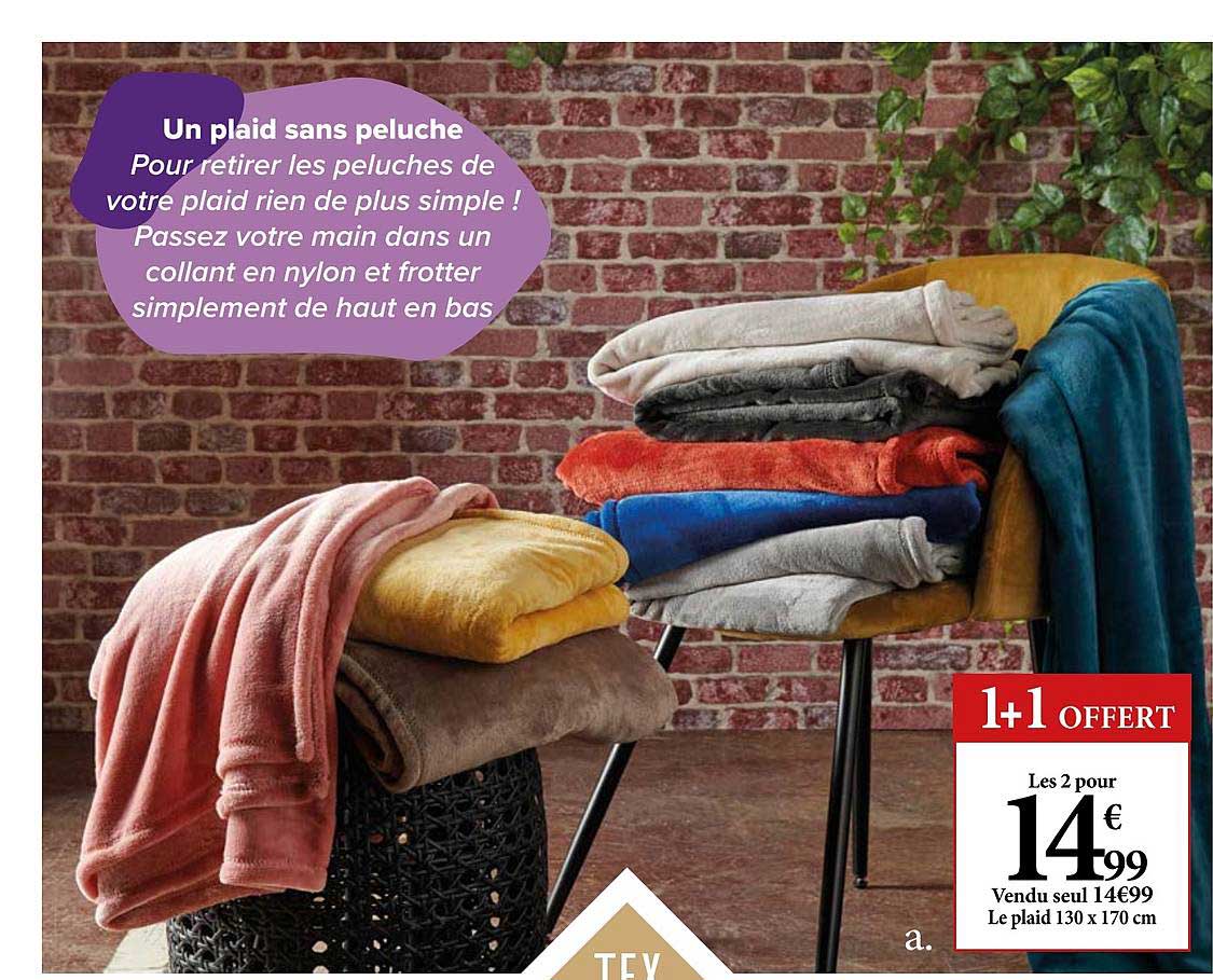 Plaid 130 X 170 Cm 1+1 Offert