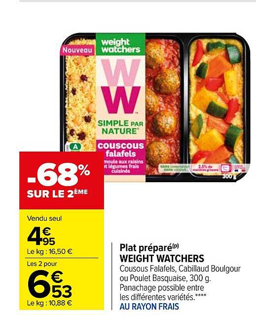 plat préparé weight watchers