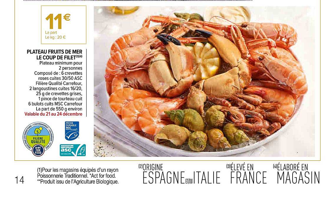 plateau fruits de mer le coup de filet
