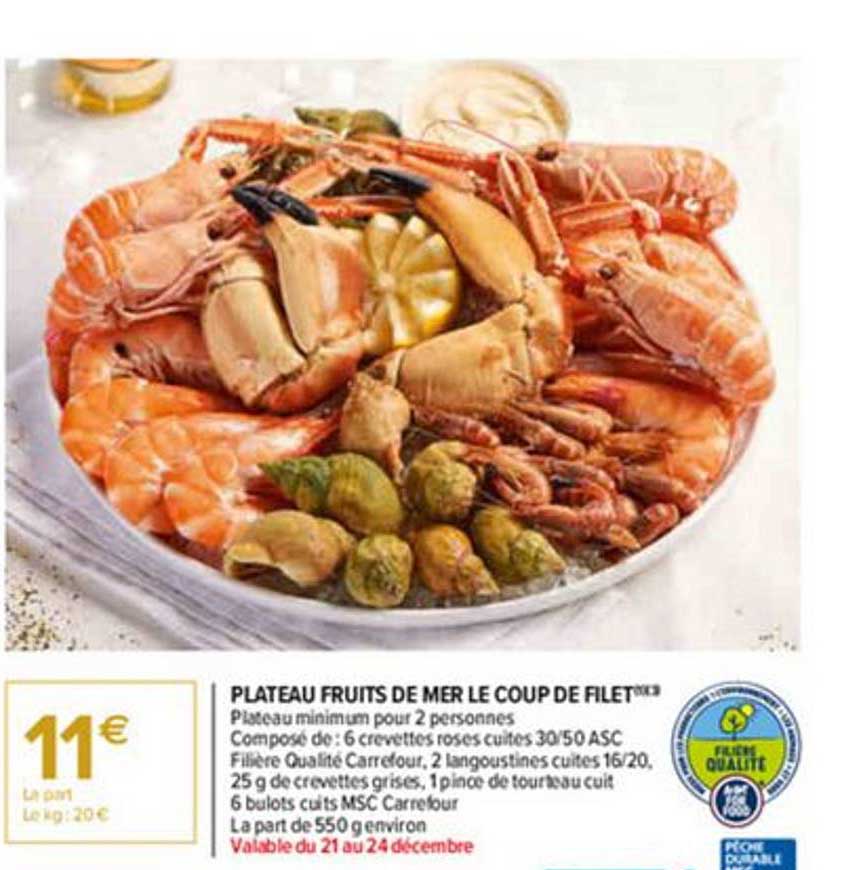plateau fruits de mer le coup de filet