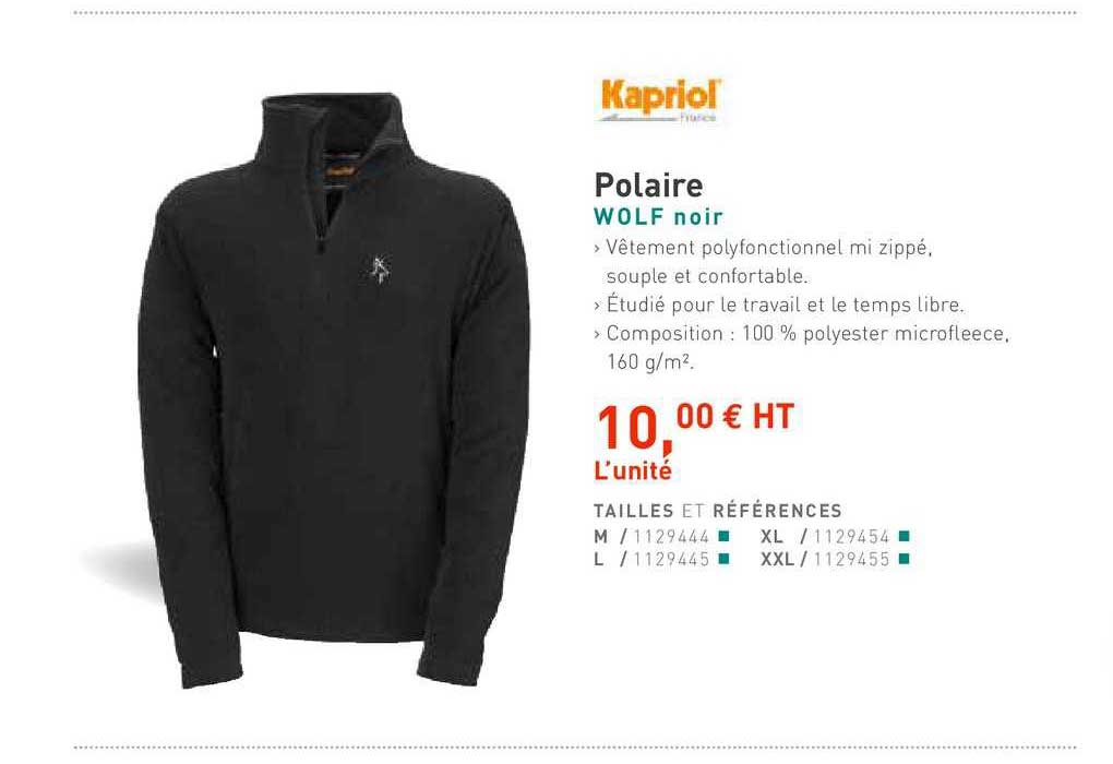 polaire wolf noir kapriol