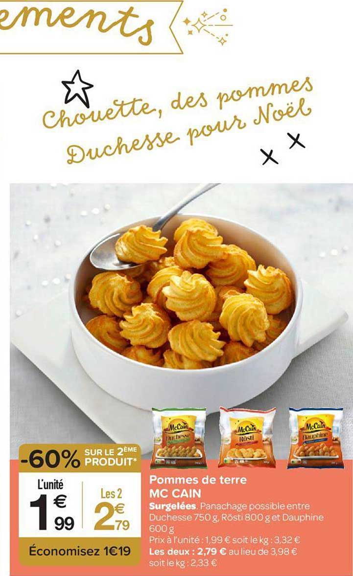 Pomme De Terre Mc Cain -60% Sur Le 2ème Produit