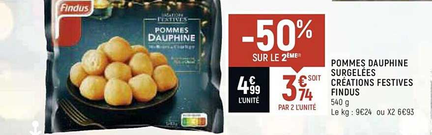 pommes dauphine surgelées créations festives findus