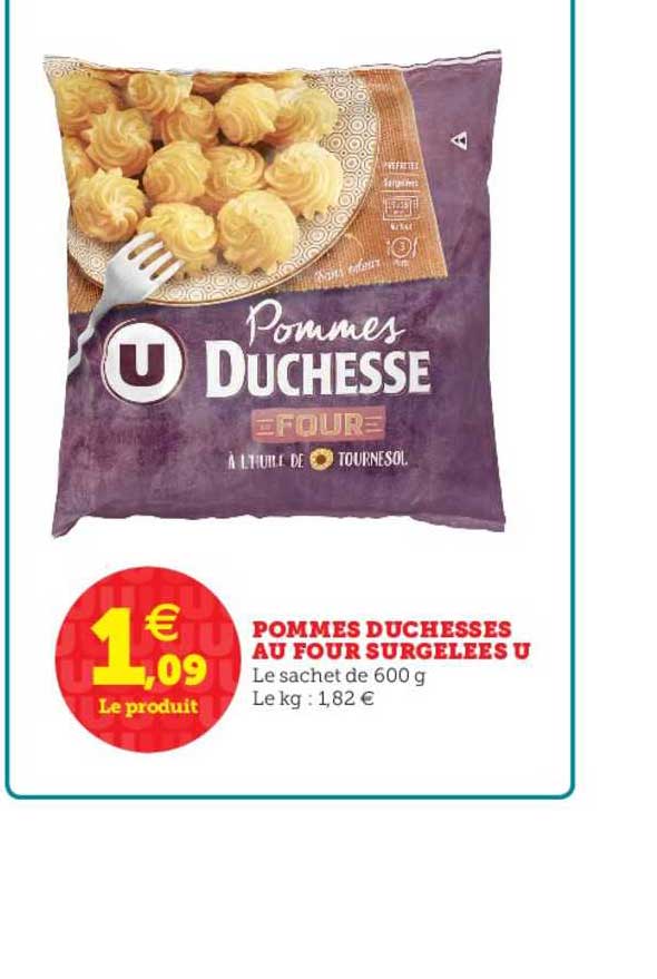 pommes duchesses au four surgelées u