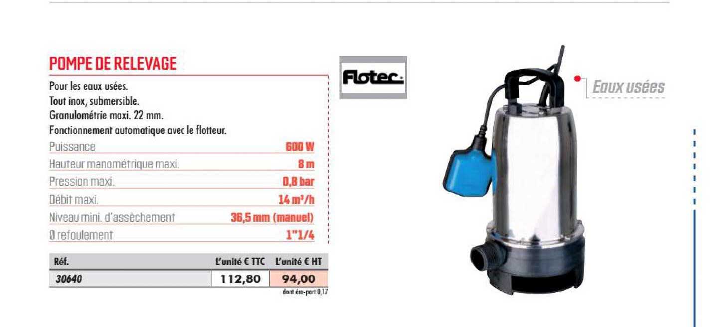 pompe de relevage flotec