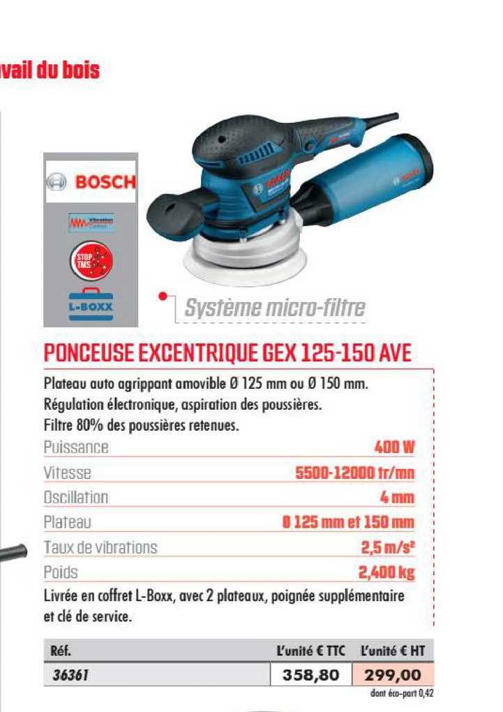 ponceuse excentrique gex 125 150 ave bosch