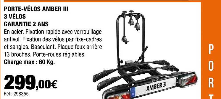 porte-vélos amber iii 3 vélos