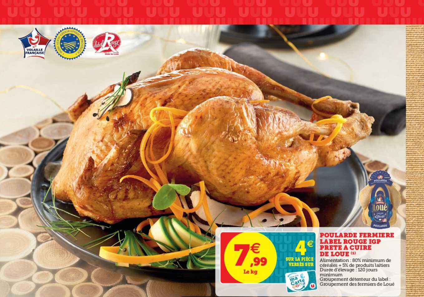 poularde fermière label rouge igp prête à cuire de loue