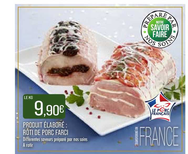 produit élaboré rôti de porc farci