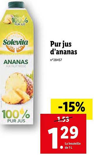 pur jus d'ananas solevita