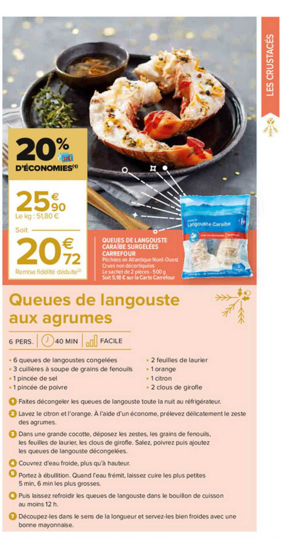 Queues De Langouste Caraïbe Surgelées Carrefour