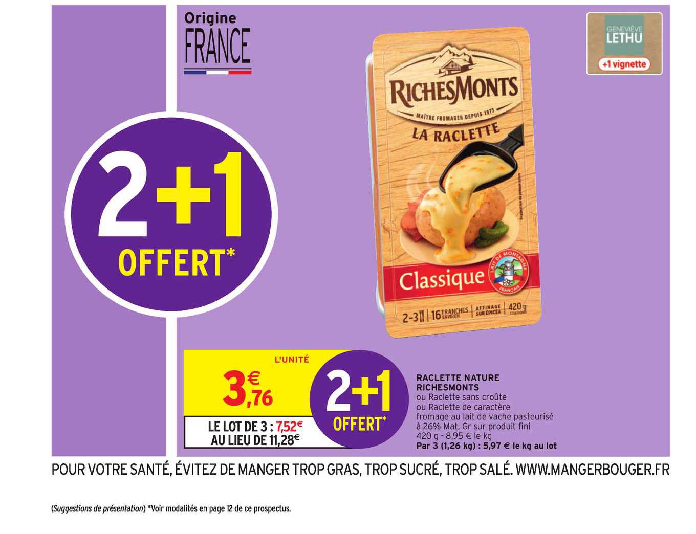 Raclette Nature Richesmonts