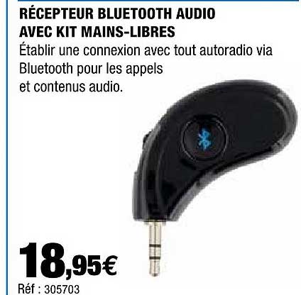 récepteur bluetooth audio avec kit mains-libres