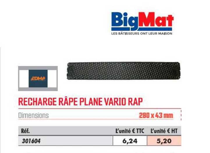 recharge râpe plane vario rap