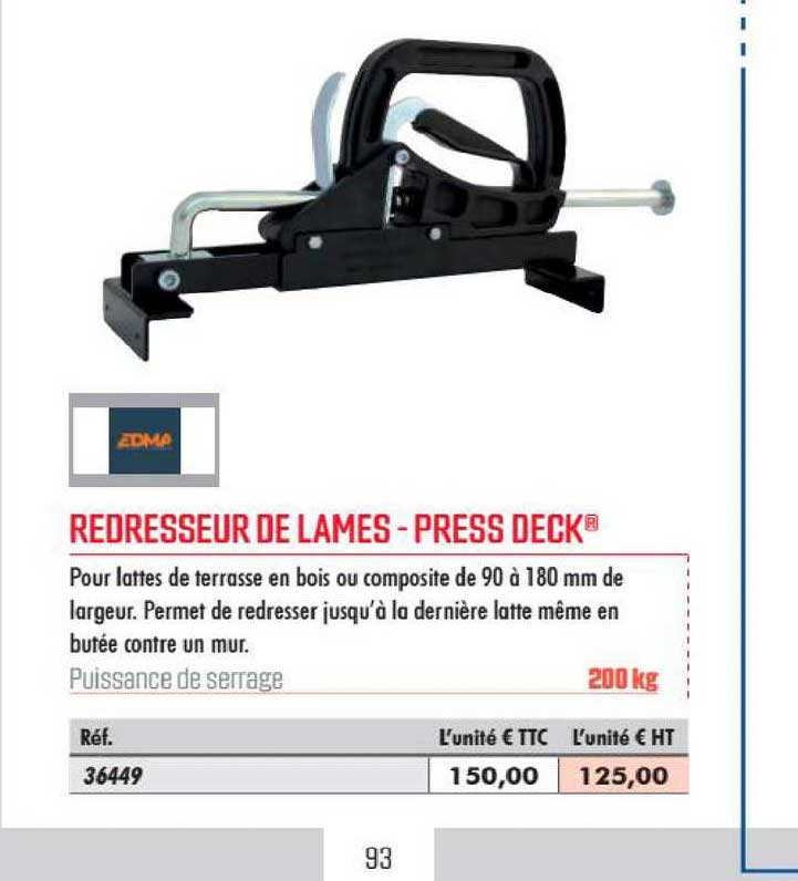 redresseur de lames press deck