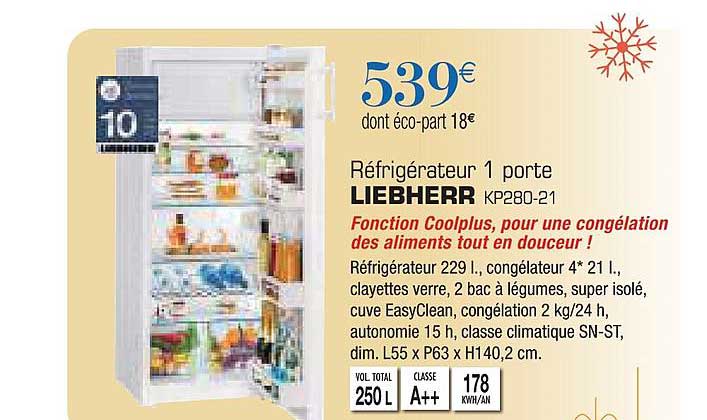 Réfrigérateur 1 Porte Liebherr Kp280 21