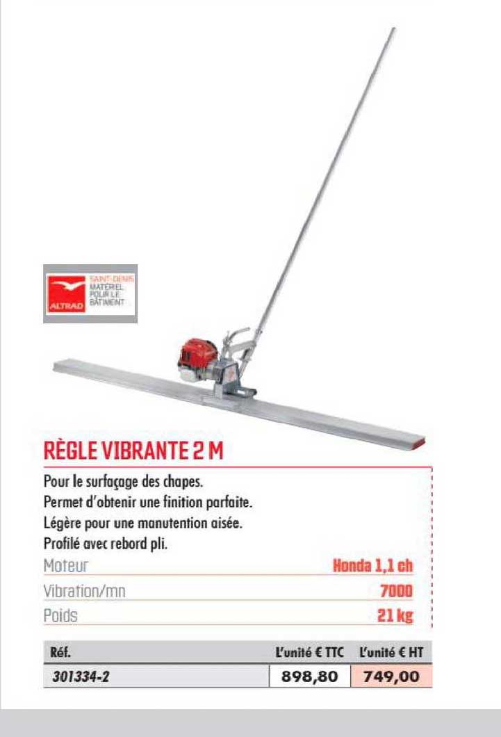 règle vibrante 2 m