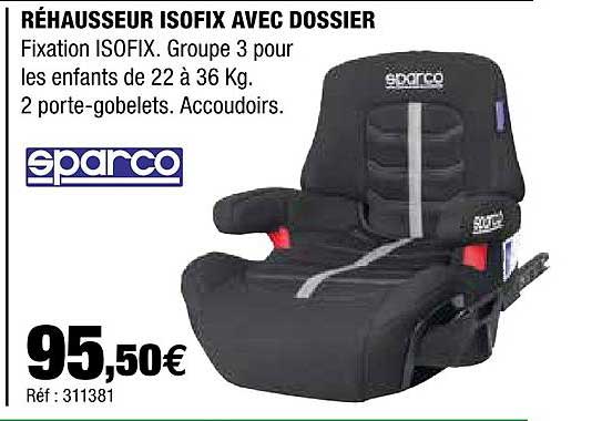 réhausseur isofix avec dossier sparco