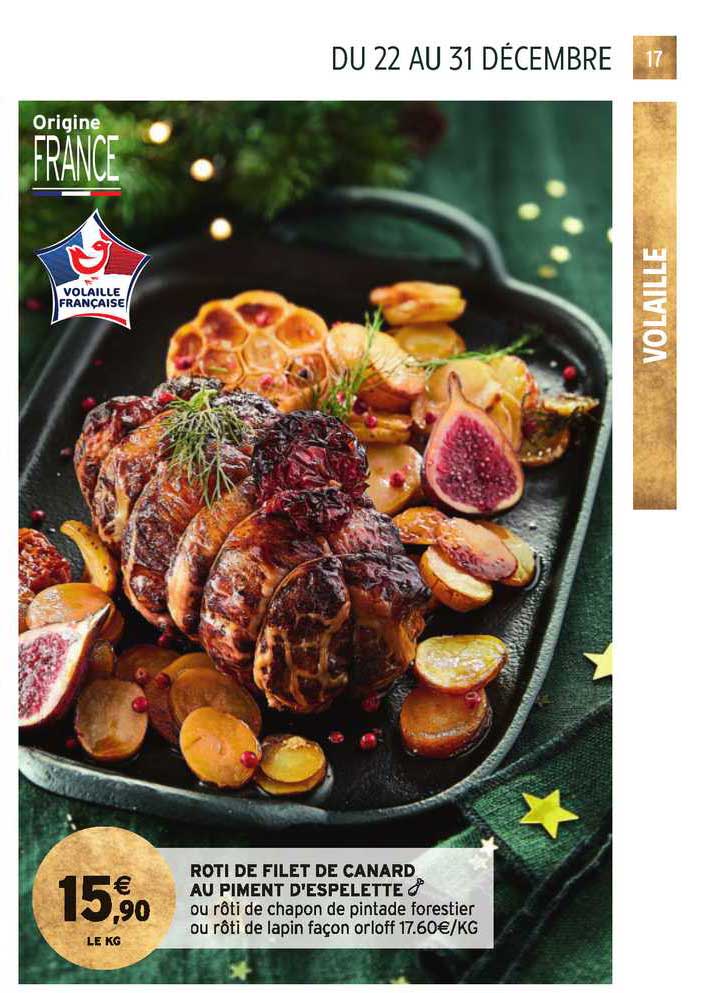 rôti de filet de canard au piment d'espelette