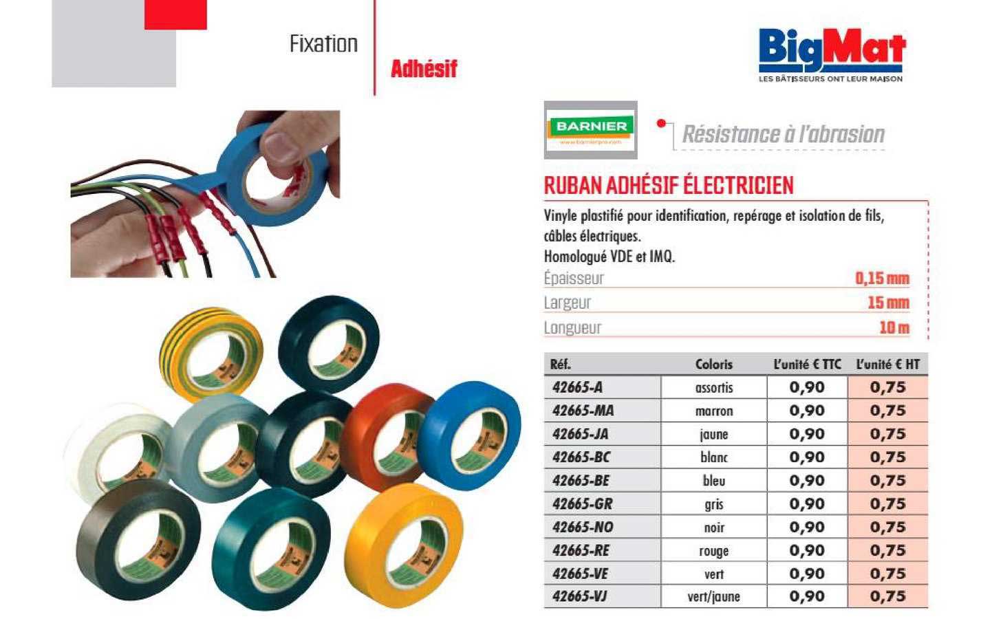 ruban adhésif électricien barnier