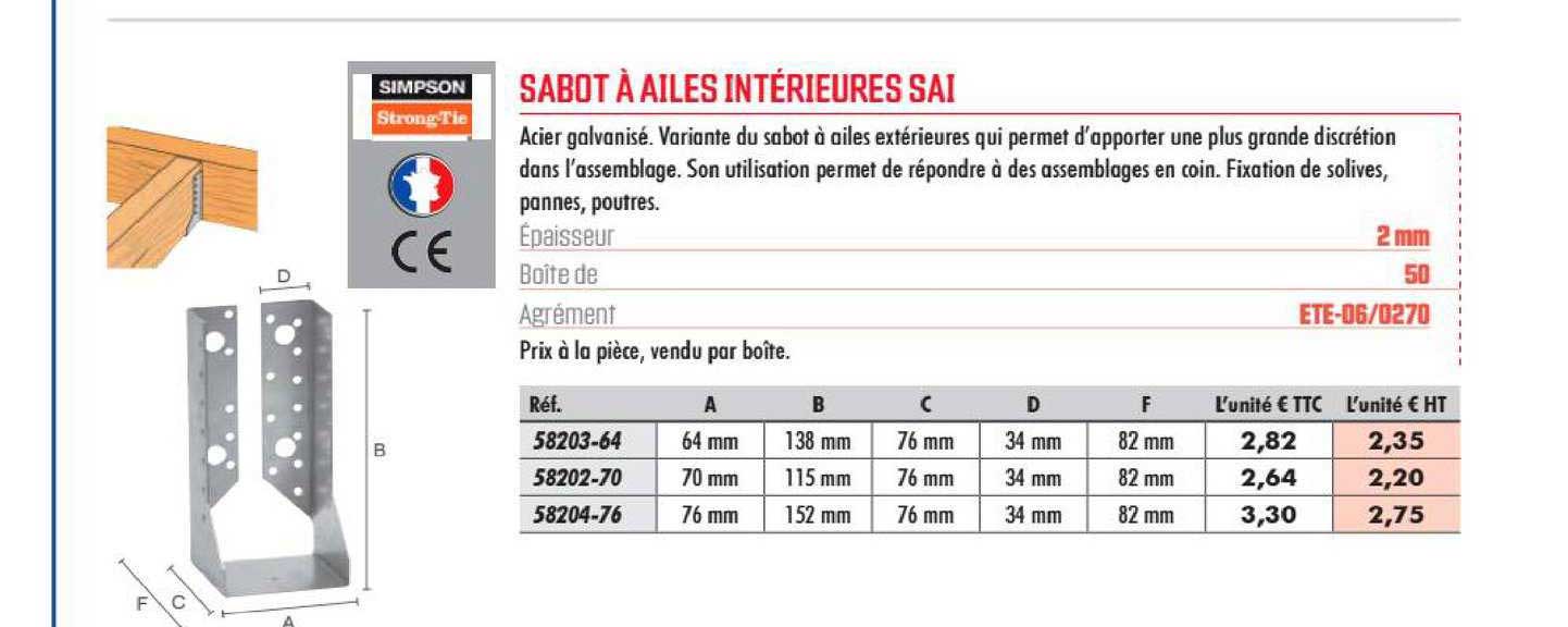 Sabot à Ailes Intérieures Sai