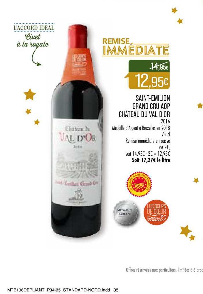 saint emilion grand cru aop château du val d'or