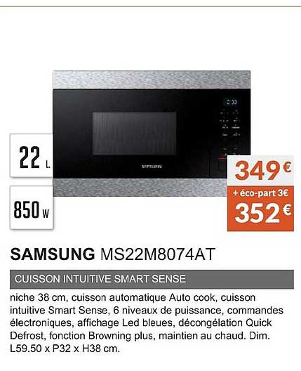 samsung ms22m807at cuisson intuitive smart sense