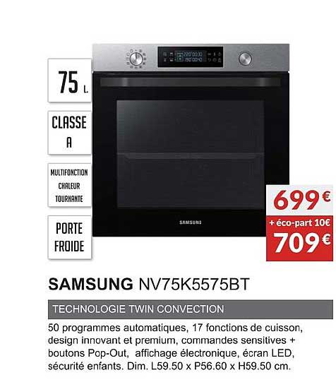 samsung nv75k5575bt technologie twin convection