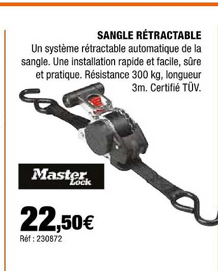 sangle rétractable master lock